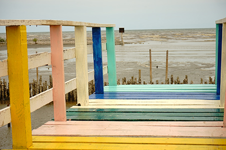 wooden bridge to beach